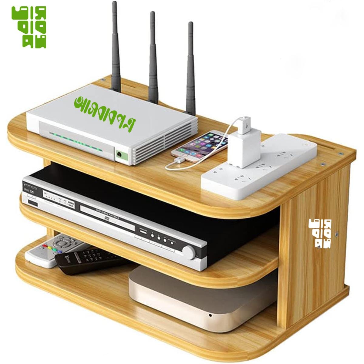 278dfd5feb4f97d2850363eb27045e79 Router Shelf Wall Mounted Wifi Router Storage Top Box Height 10 Inch Length 14 Inch Depth 08 Inch Model:RS206 - Image 1