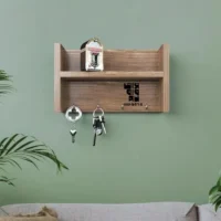 RANDOM Key Holder with Shelf for Home Decor L- 12 X H-08 X D-5 Model Key002