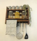 Wooden Kitchen Storage Rack Height 18 inch Width 24 inch Depth 5 inch Model WRK003 - Image 3