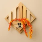 Wood Wall Flower Rack Decoration Wall Hanging Flower Shelf Height 16 inch Width 16 inch Depth 2 inch WDSF001