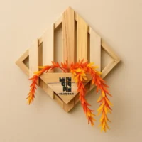 Wood Wall Flower Rack Decoration Wall Hanging Flower Shelf Height 16 inch Width 16 inch Depth 2 inch WDSF001